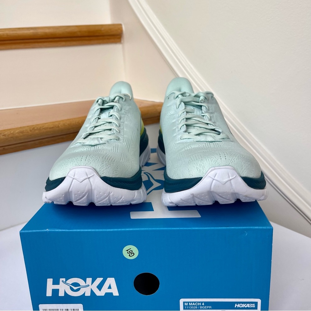 NWT Hoka Mach 4 Running Shoes in Blue Glass / Evening Primrose , Hoka One - Picture 11 of 17